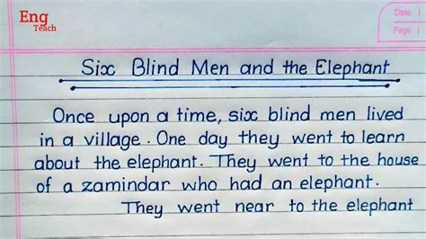 elephant in the village of the blind|ENGL 102 Short Stories .